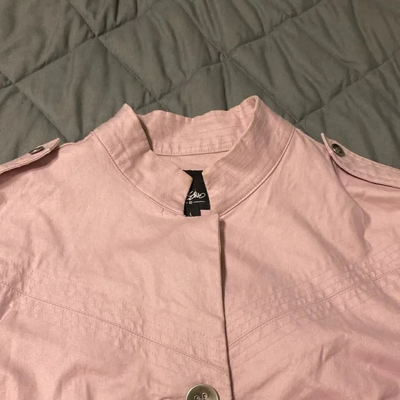 Beautiful Mossimo Large Lilac Trench Coat - Picture 9 of 11